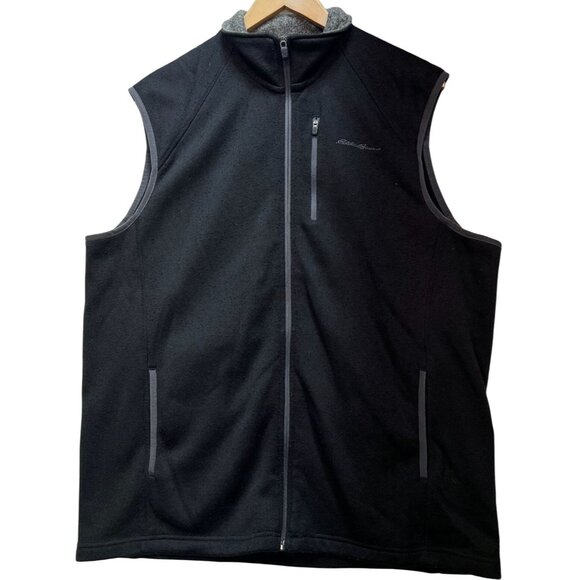 Eddie Bauer Men's Full Zip Cardigan Vest Sleeveless Stretch Size L Gray Pockets - Picture 1 of 11